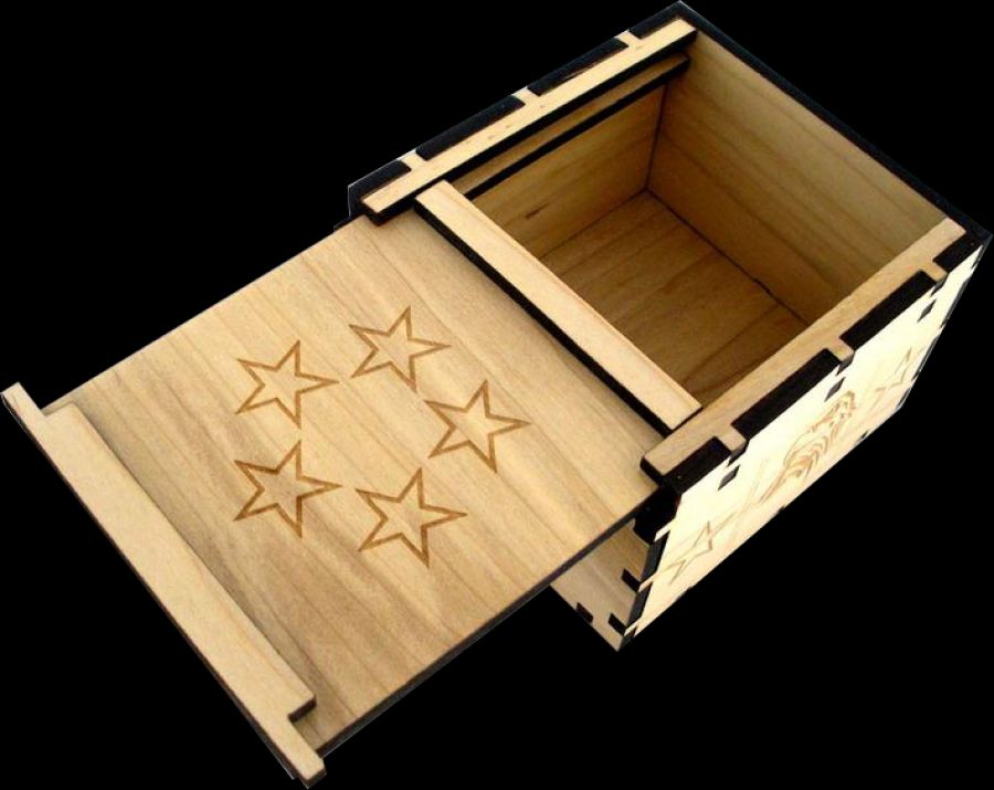 Wooden sliding box 